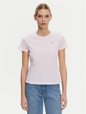 Tommy Hilfiger Tommy Hilfiger Tricou Slub WW0WW44433 Roz Slim Fit