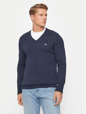 Tommy Jeans Tommy Jeans Sweter Essential DM0DM19429 Granatowy Slim Fit