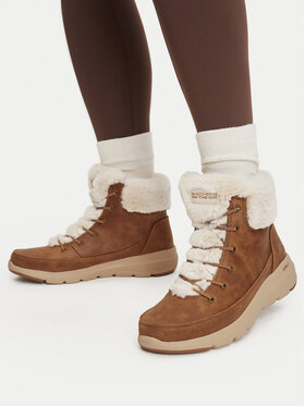 Skechers Skechers Šnurovacia obuv Glacial Ultra - Wonderland 144202 Hnedá