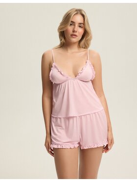 Esotiq Esotiq Piżama 43878 Różowy Regular Fit