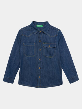 United Colors Of Benetton United Colors Of Benetton Джинсова сорочка 5AD6CQ02M Голубий Regular Fit
