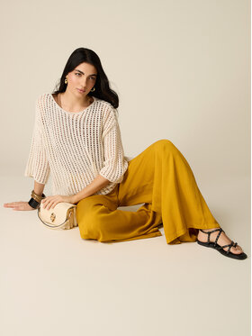 Oltre Oltre Spodnie materiałowe P00QJ002443N002 Żółty Baggy Fit