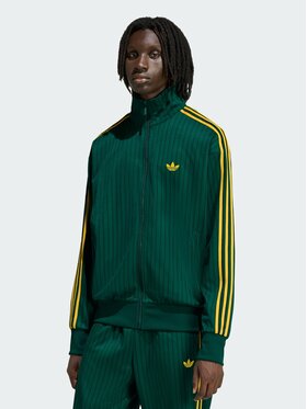 adidas adidas Bluza FIREBIRD LOOSE PINSTRIPES Zielony ciemny Loose Fit