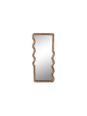 MIAhome MIAhome Lustro drewniane Wave 100 cm Brązowy