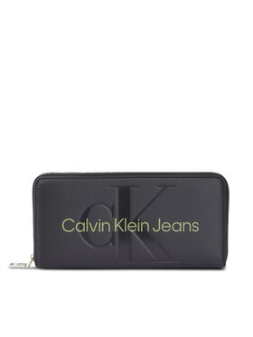 Calvin Klein Jeans Calvin Klein Jeans Liels sieviešu maks Sculpted Mono Zip Around Mono K60K607634 Melns