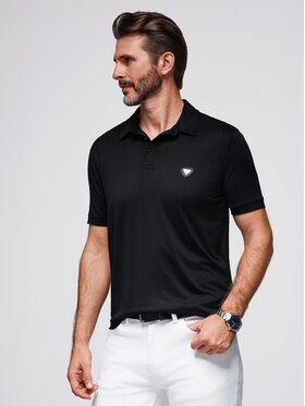 Ombre Ombre Polo OM-POSS-0150 Czarny Regular Fit