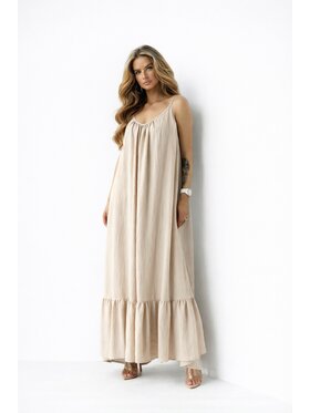LilaLou LilaLou Letní šaty Gypsy Béžová Oversize