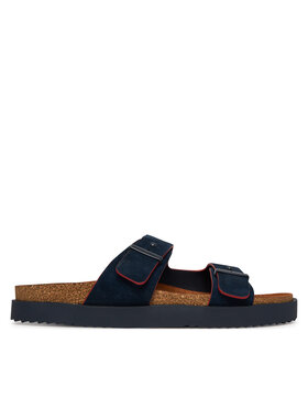 Tommy Hilfiger Tommy Hilfiger Nazouváky Cork Adjustable Suede Sandal FM0FM05869 Tmavomodrá