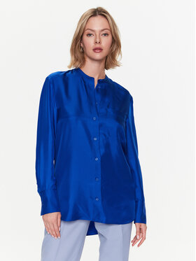 Calvin Klein Calvin Klein Hemd Silk Relaxed Collarless K20K205207 Blau Relaxed Fit