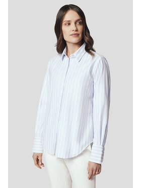 Lancerto Lancerto Koszula Koszula Damska Błękitna Bawełniana w Paski Galadriel Oversize KO073224000065 Niebieski Oversize