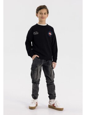 minoti minoti Bluza 23fleece64 Czarny Oversize