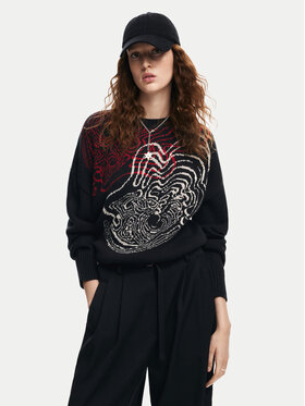 Desigual Desigual Sweater Toulouse Lacroix 24WWJF54 Fekete Loose Fit