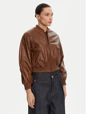 Serge Pariente Serge Pariente Nahkjope Gaia Pruun Regular Fit