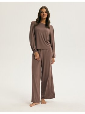 Esotiq Esotiq Piżama 44092 Beżowy Regular Fit