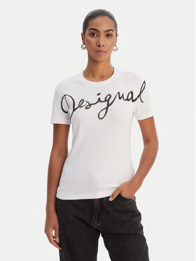 Desigual Desigual Tricou 26SWTK07 Alb Regular Fit