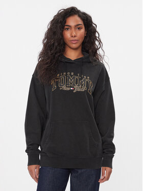 Tommy Jeans Tommy Jeans Μπλούζα Luxe Varsity DW0DW16410 Μαύρο Relaxed Fit