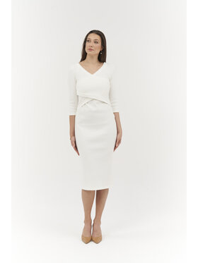 Ciepielewska Ciepielewska Sukienka codzienna ANGELA Biały Flattering Fit
