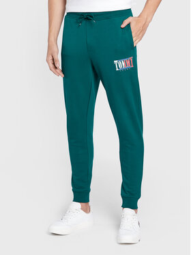 Tommy Jeans Tommy Jeans Spodnie dresowe Essential Graphic DM0DM15031 Zielony Slim Fit