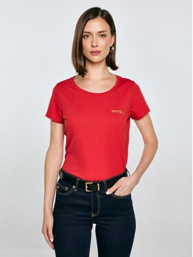 BIG STAR BIG STAR T-Shirt MERRA Czerwony Basic Fit