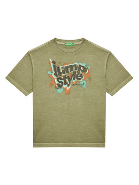 United Colors Of Benetton United Colors Of Benetton T-shirt 3PCMC10N7 Zelena Regular Fit