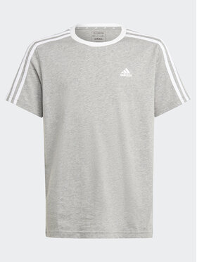 adidas adidas Tricou Essentials 3-Stripes Cotton Loose Fit Boyfriend T-Shirt IC3637 Gri Loose Fit
