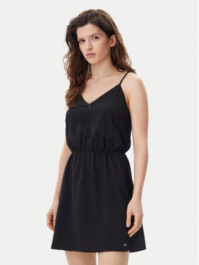 Tommy Jeans Tommy Jeans Letné šaty Essential DW0DW20613 Čierna Regular Fit