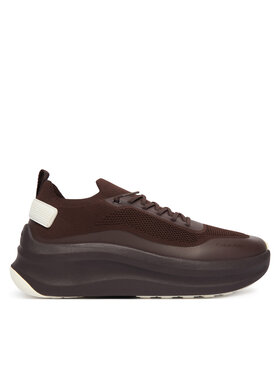 Calvin Klein Calvin Klein Sneakersy Chunky Runner Lace Up Sock Knit YW0YW02033 Brązowy