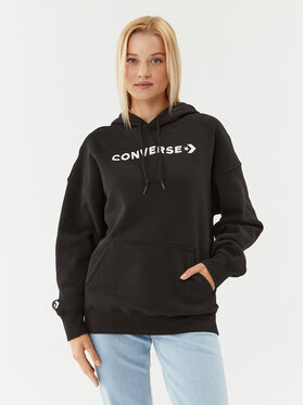 Converse Converse Jopa Wordmark Fleece Hoodie Emb 10025690-A06 Črna Regular Fit