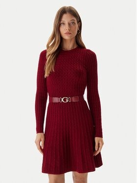 Guess Guess Sukienka dzianinowa W5BK68 Z2YJ2 Czerwony Slim Fit