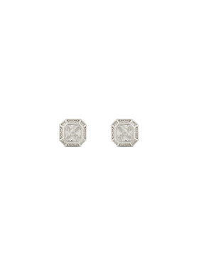 ICED STUFF ICED STUFF Обици Emerald Cut Бяло злато