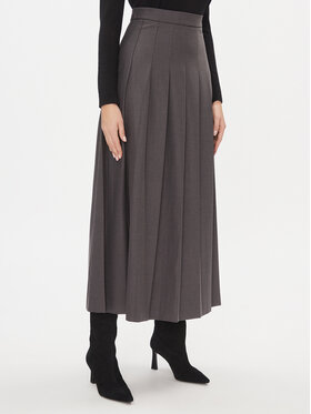 Maryley Maryley Плисирана пола 23IB701/52GR Сив Relaxed Fit