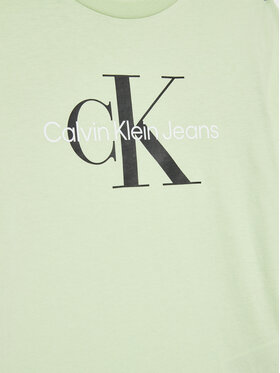 Calvin Klein Jeans Majica Monogram Logo IU0IU00267 Zelena Regular Fit