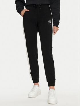 Guess Guess Spodnie dresowe Elea V4YB02 KCDN0 Czarny Regular Fit