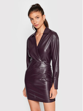 Patrizia Pepe Patrizia Pepe Шкіряна сукня 8A0986/E005-M424 Фіолетовий Regular Fit