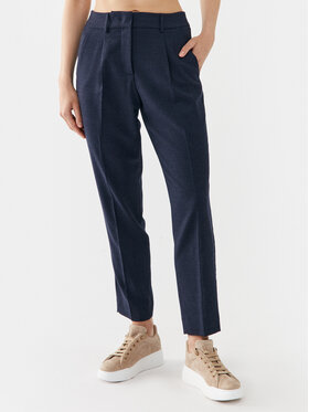 Weekend Max Mara Weekend Max Mara Kalhoty z materiálu Freccia 2351361133 Tmavomodrá Slim Fit