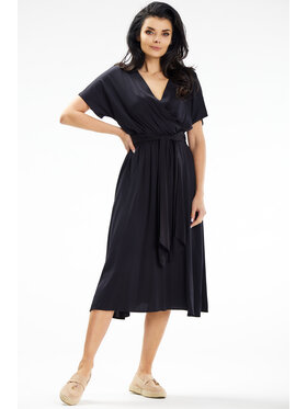 Awama Awama Sukienka letnia A642 Czarny Basic Fit