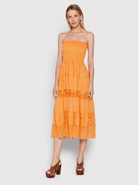 Iconique Iconique Sukienka letnia Gaia IC22 096 Pomarańczowy Regular Fit