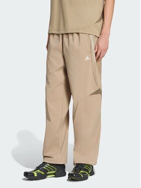 adidas adidas Spodnie dresowe F50 Loose Striped Brązowy Loose Fit