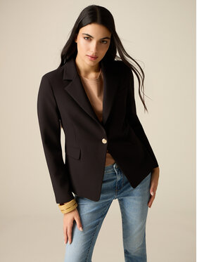 Oltre Oltre Marynarka Q817R004616N033 Czarny Slim Fit