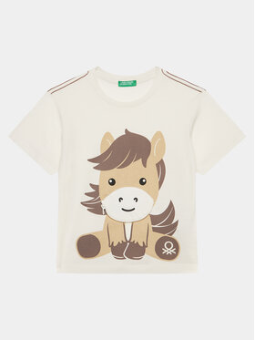 United Colors Of Benetton United Colors Of Benetton Marškinėliai 3096G10DA Écru Regular Fit