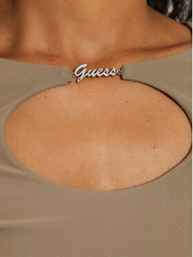 Guess Bluza W4BP09 KCDE0 Rjava Slim Fit