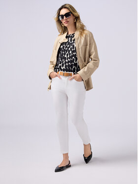 Oltre Oltre Pantaloni di tessuto P784R008237N011 Bianco Skin Fit