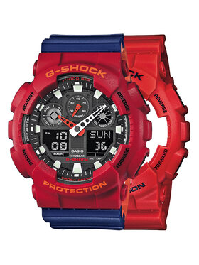 Casio Casio Zegarek SET GA-100B-4AER + BEZEL 10441433 + PASEK 10527467 Niebieski