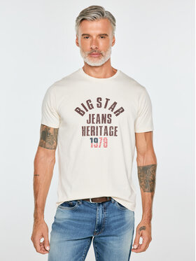 BIG STAR BIG STAR T-Shirt NELLER Kremowy Basic Fit