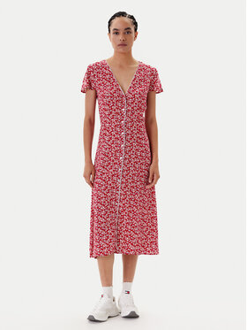 Tommy Jeans Tommy Jeans Ежедневна рокля DW0DW20884 Червен Regular Fit