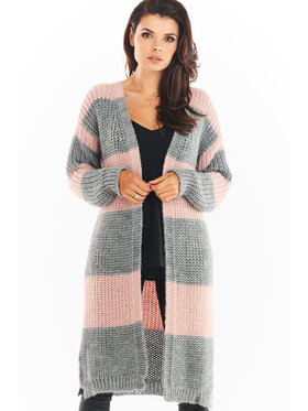 Awama Awama Cardigan A396 Grigio Basic Fit