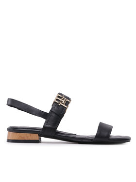 Tommy Hilfiger Tommy Hilfiger Sandały Hardware Flat Sandal FW0FW07094 Czarny