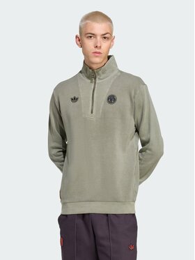 adidas adidas Bluza FC Bayern Terrace Icons Half-Zip Zielony Regular Fit