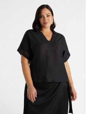 Fiorella Rubino Fiorella Rubino Bluzka 2779T002277N033 Czarny Boxy Fit