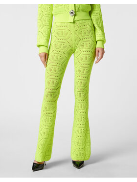 PHILIPP PLEIN PHILIPP PLEIN Spodnie dzianinowe 2385 Żółty Flare Fit